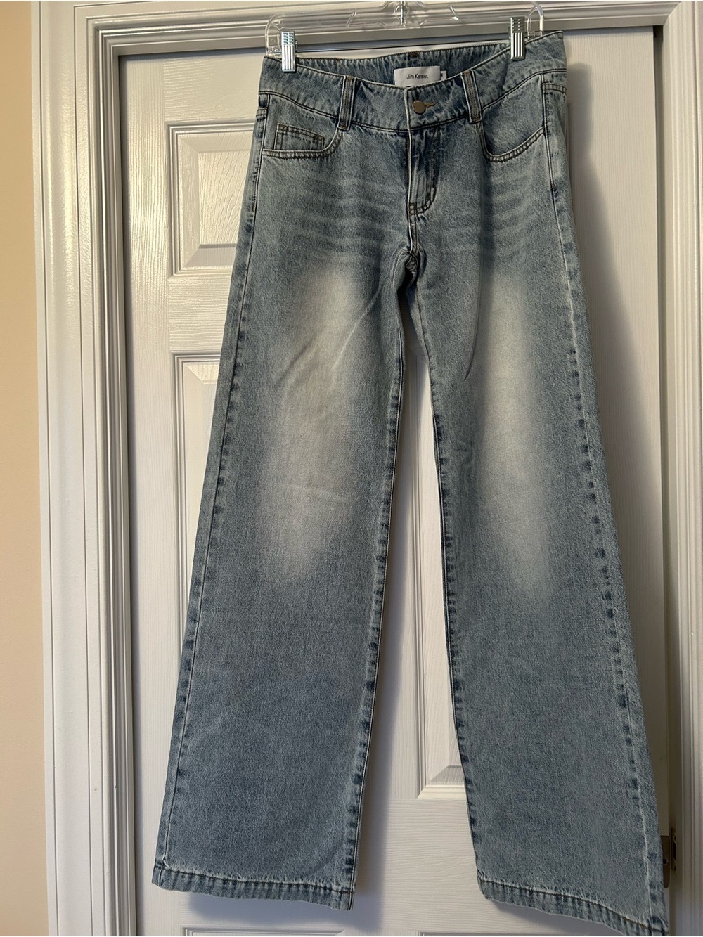 Jim Kennet Women's Light Blue Wide-Leg Flare Jeans